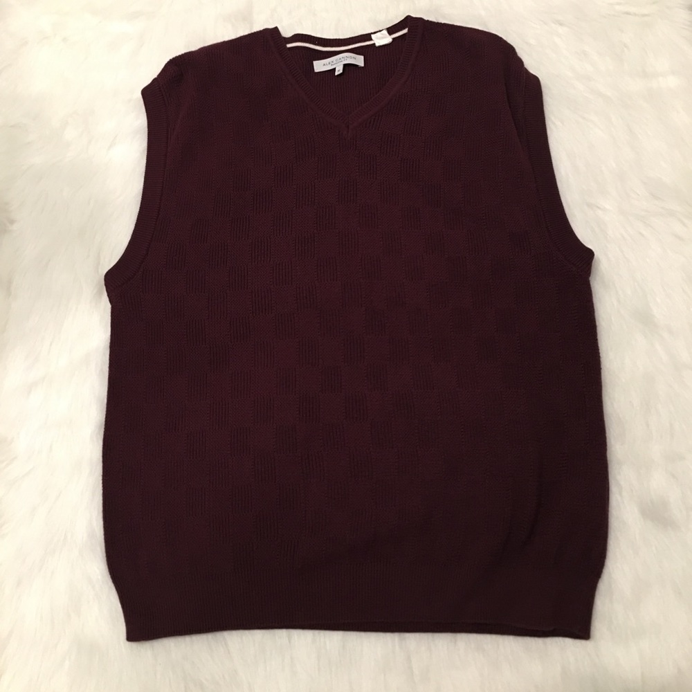 Alex Cannon Red V-Neck Knitted Sweater Vest
